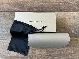 New Giorgio Armani Leather Eyeglass Case Authentic Beige