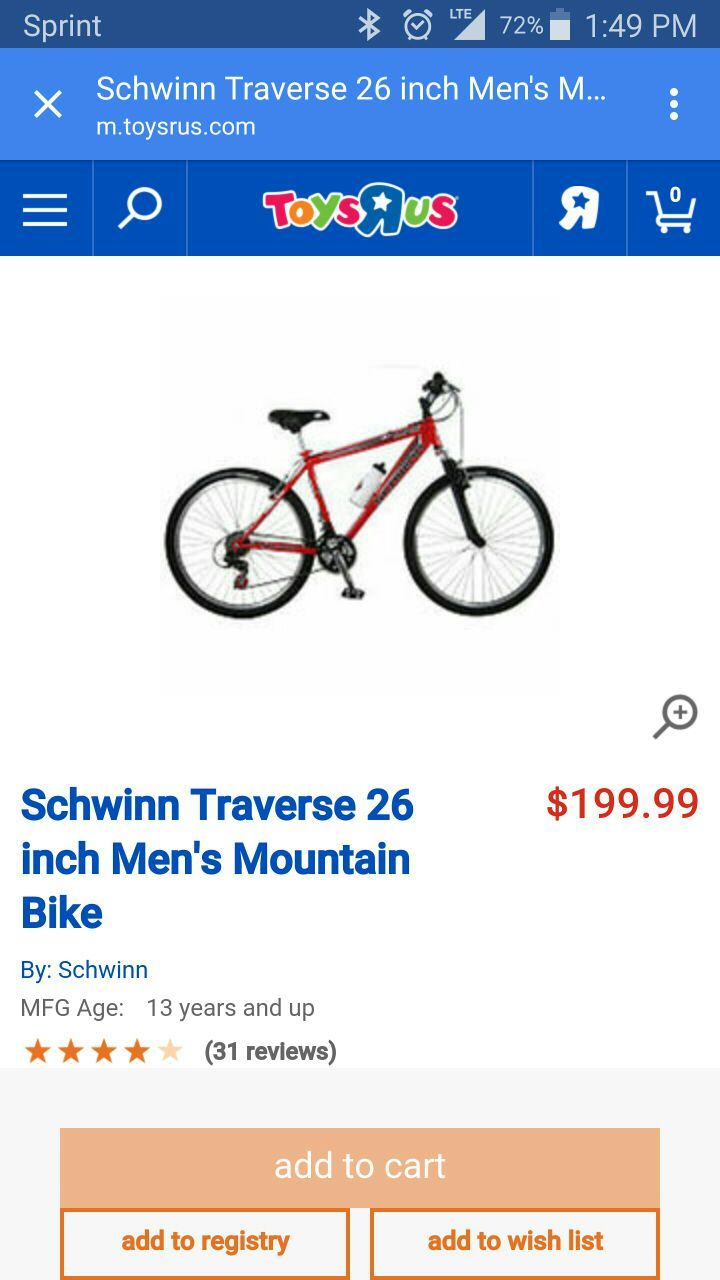 Mens 26 inch schwinn traverse mountain bike sale
