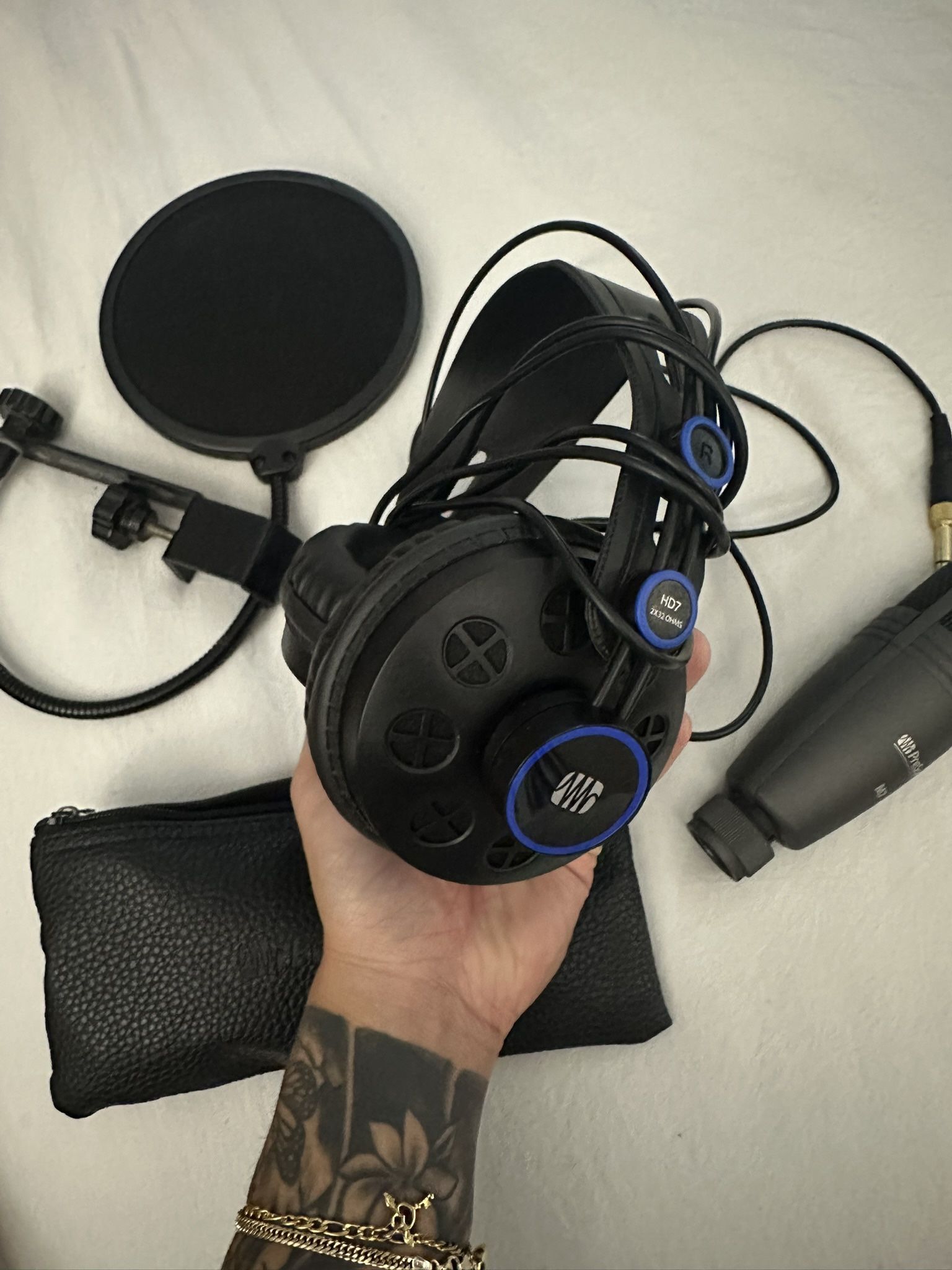Studio Mic, Studio Headphones & Pop Filter