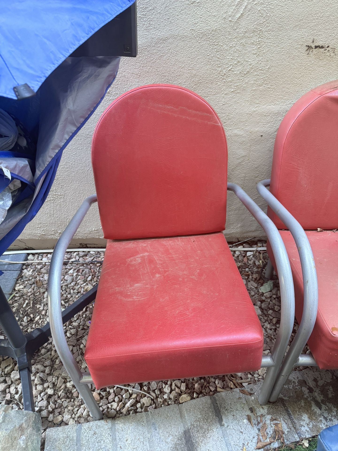 Red Padded Metal Chair