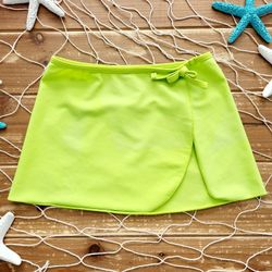 SIZE 7-8 GIRLS NEON GREEN  SWIMSUIT SKIRT
