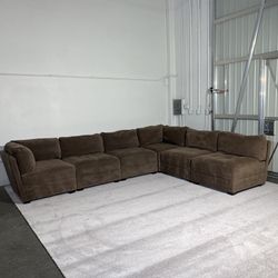 Brown 6 Piece Modular Sectional Couch