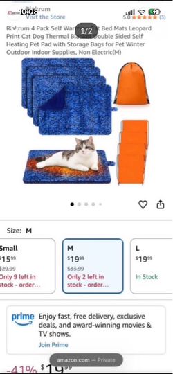 Riakrum  4 pack Self Warming Cat Bed Mats