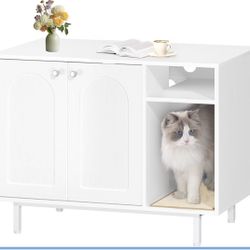 Wooden Cat House And Litter Box 