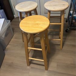 Wood barstools (set of 3)