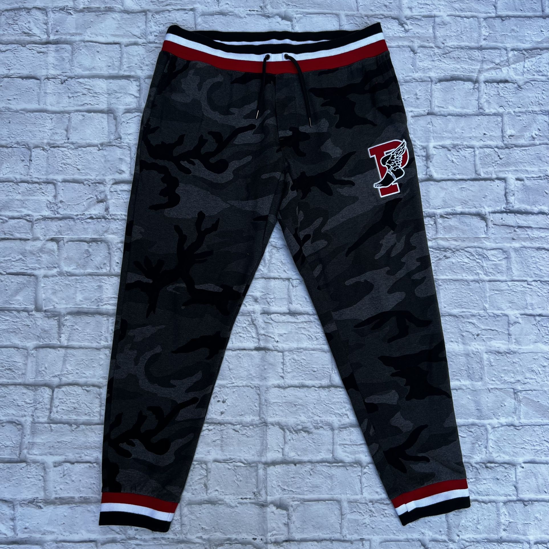 Polo Ralph Lauren Grey Multi P-Wing Patch Camo Double Knit Joggers XL (LIKE NEW)
