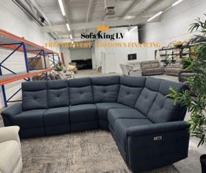 Free Delivery* Brand New Navy Sectional Sofa with Recliners!