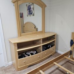 Free Queen Bed Frame and 68x20inches Dresser 