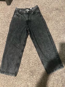 H&M Kids Baggy Wide Leg Jeans black/Dark Grey Acid Wash size 14.