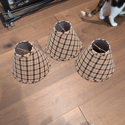 3 plaid lampshades