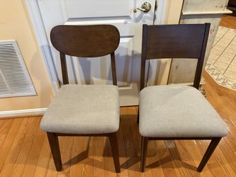 2 Modern Wood Dining Chairs – Excellent Condition