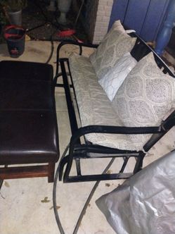rocking bench with table