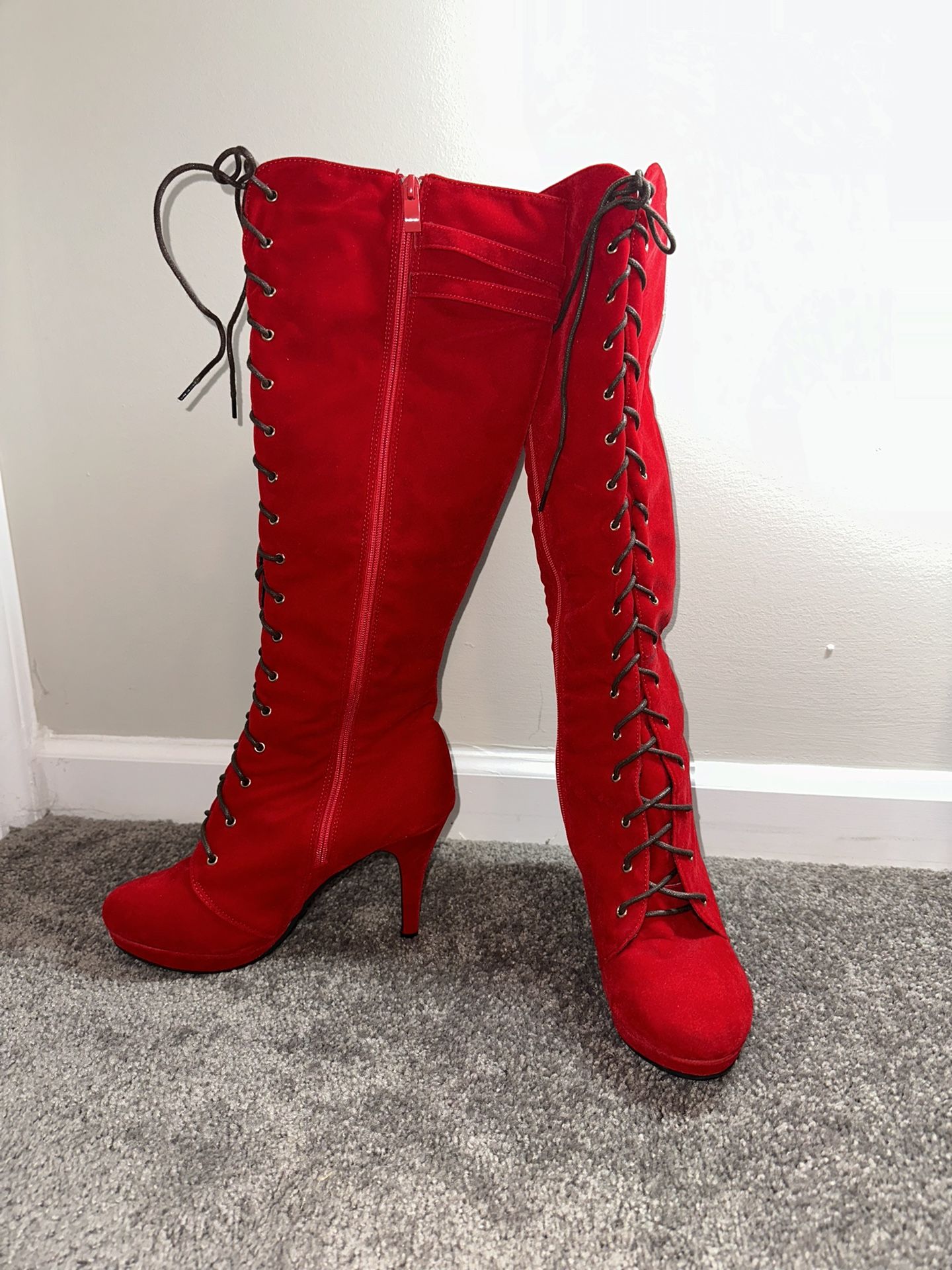 Red boots for ladies