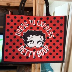 BETTY BOOP DRESS TO EXPRESS POLKA DOT TOTE BAG