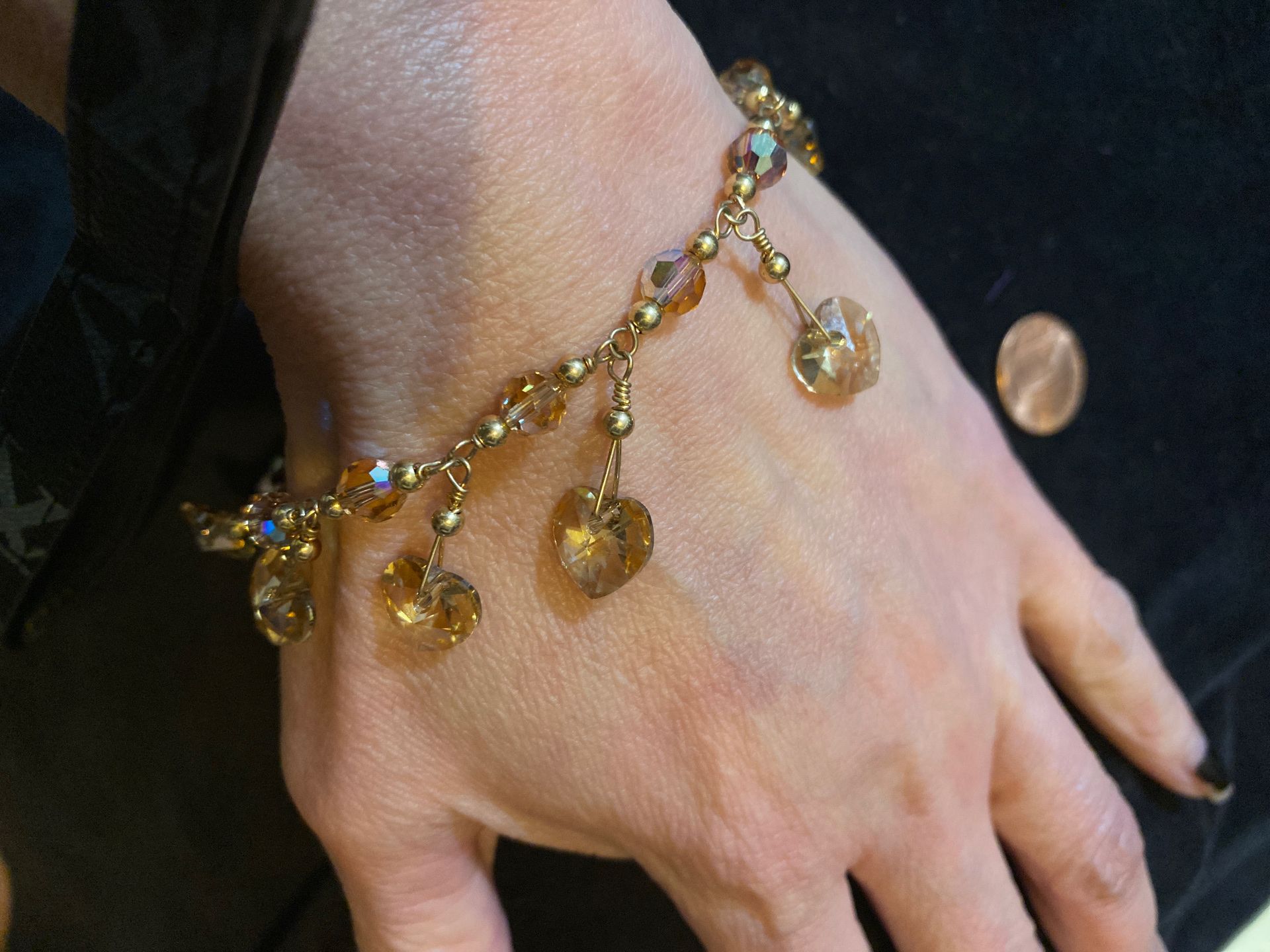 Light brown Heart 🤎 Swarovski bracelet or anklets