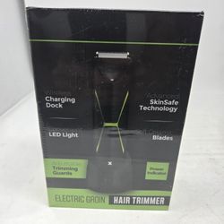 Electric Groin Hair Trimmer SmoothSafe Ceramic Blade LED Wet Dry Rechargeable