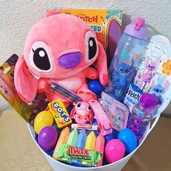 Angel/STITCH EASTER BASKET. ( PICK UP IN MODESTO.)