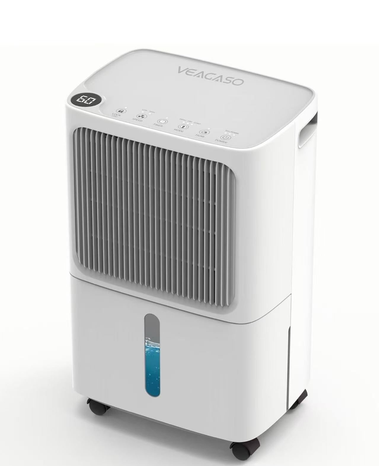 VEAGASO 2500 Sq. Ft Dehumidifier for Basement, 34 Pint Dehumidifiers For Home, Large Room, Auto Drain or Manual Drainage, Digital Control Panel, Auto