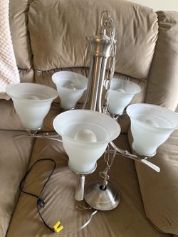 5 Light Brushed Nickel Chandelier