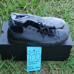 Brand New All Black Leather Converse 