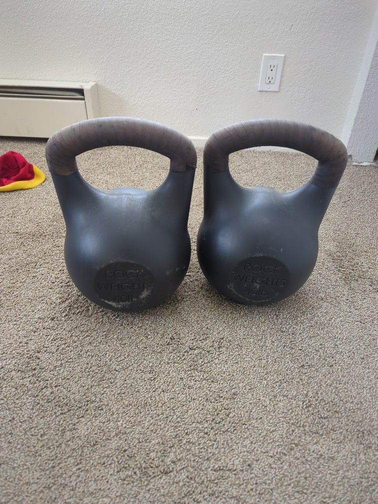 (Pair) 40 Lb Kettlebells