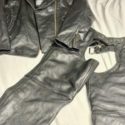 Women’s Leather Jacket And Leather Chaps