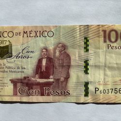 Mexico Banknote 100 Pesos Conmemorativo 
