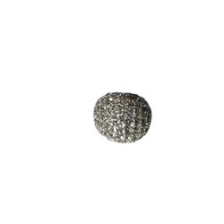 Silver tone Blingy rhinestone statement ring, 7.25  