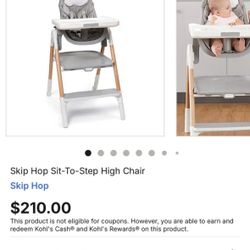 New Skip Hop Sit to Step High Chair baby kids nursery
