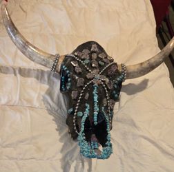 Turquoise  and amethyst  cowhide (no plaster)