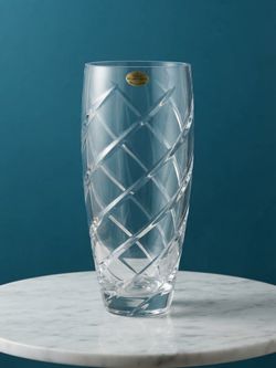 Vintage 10” Heavy 24% Lead Crystal Cut Vase – European Import