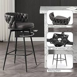 Swivel Velvet Bar Stool/ Taburete De Bar Giratorio 