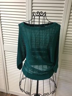 Apt. 9, women’s size small, green open knit sweater