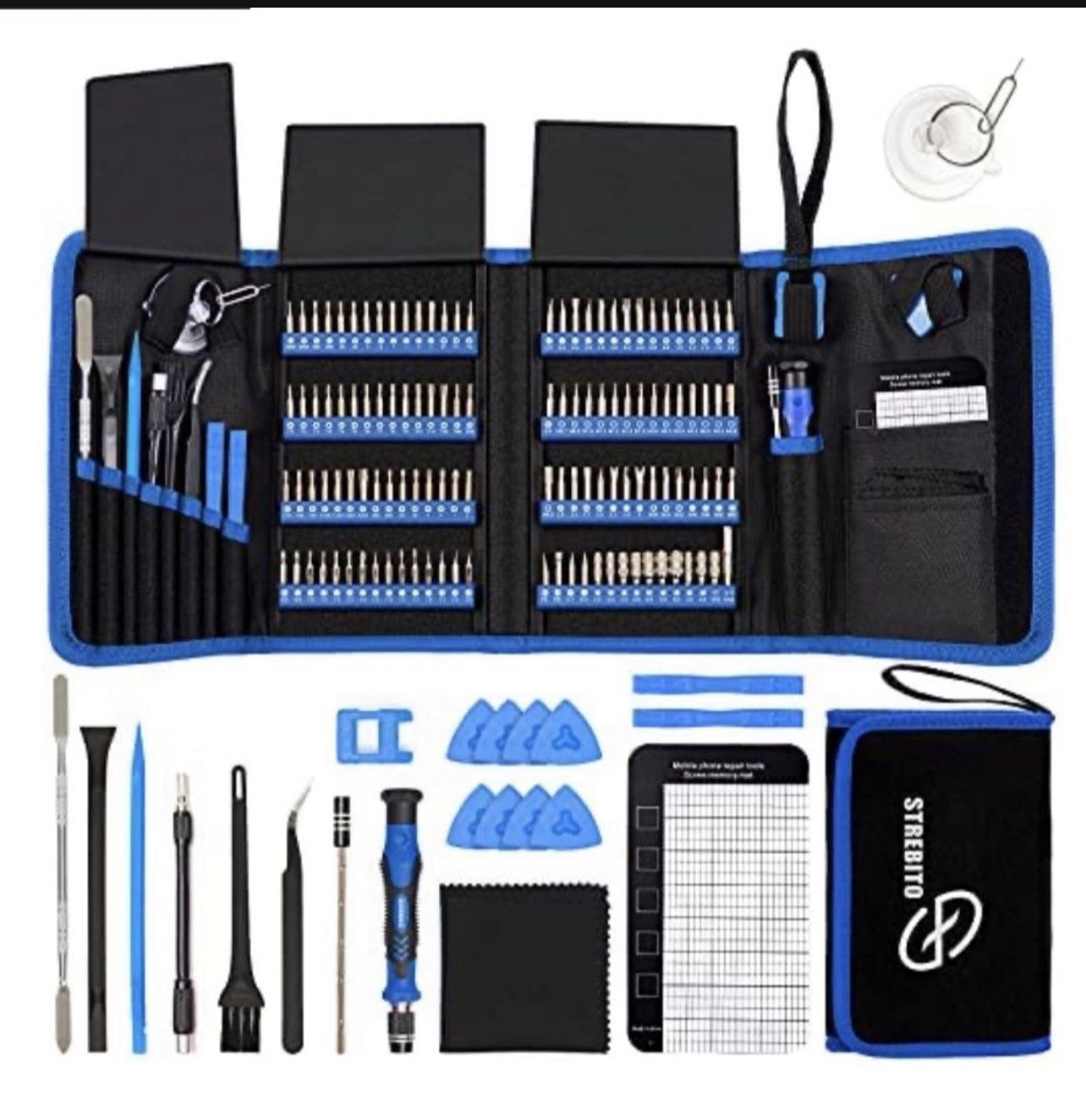 STREBITO Screwdriver Sets 142-Piece Electronics Precision Screwdriver with 120 Bits Magnetic Repair Tool Kit for iPhone, MacBook, Computer, Laptop, PC