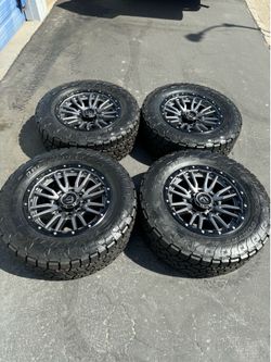 Brand New 20" Fuel Rebel Wheels For 8x165 (8x6.5) and 35" TOYO Open Country AT3s All Terrains