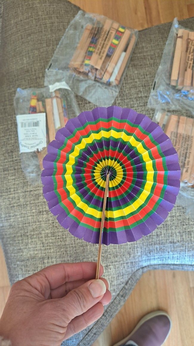 42 Easy-fold Paper Fans - 2 Unopened Packages - $15 Mexican Wedding Favors