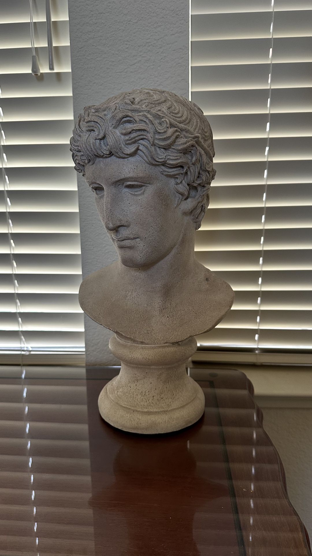 Classical Greek Bust Sculpture - Designer Accent 18” Tall