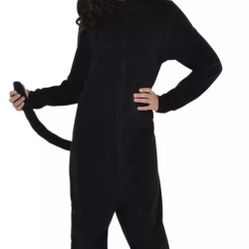 Girls Halloween Black Cat One Piece Costume