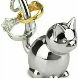 Cat Shaped Metal RING HOLDER Beautiful and Great Quality Nice!