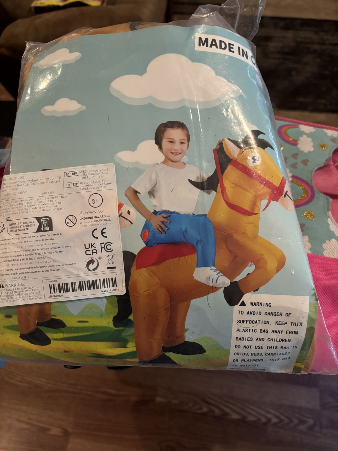 Size 6/7 Kids Horse Inflatable Costume