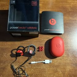 Beats Powerbeats 3 Wireless Earbuds Red And Black 