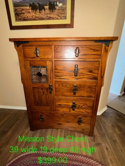 Mission Style Oak Chest of Drawers Another Time Around Furniture 
2811 E. Bell Road 
Phoenix Az 85032