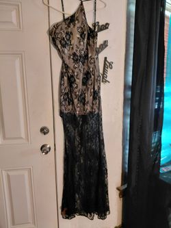 Black lace half dress underneath  to splits on side size small both dresses