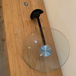 Laptop Computer Extended Clear Glass Table 