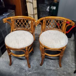 Bamboo Rattan Bistro Chairs 