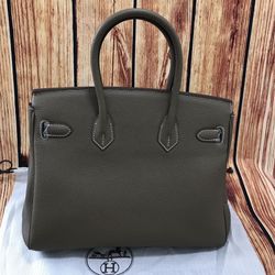 Hermes Raisin Togo Leather Palladium Hardware Birkin 35 Bag