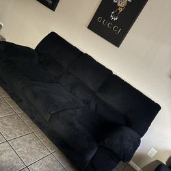 Almost New black velvet couches great condition