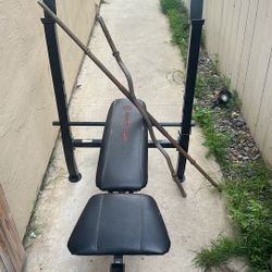 Weights Bench With Straight Bar And Curl Bar 
