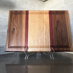 **AFTER CHRISTMAS SPECIAL*** Walnut, Purple Heart, and Maple Cutting Board