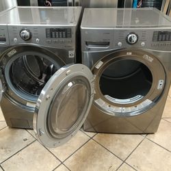 SET WASHER AND DRYER LG STAINLESS STEEL 🌸SIDE BY SIDE- STACKABLE 🌸 🆓️FREE DELIVERY 🆓️